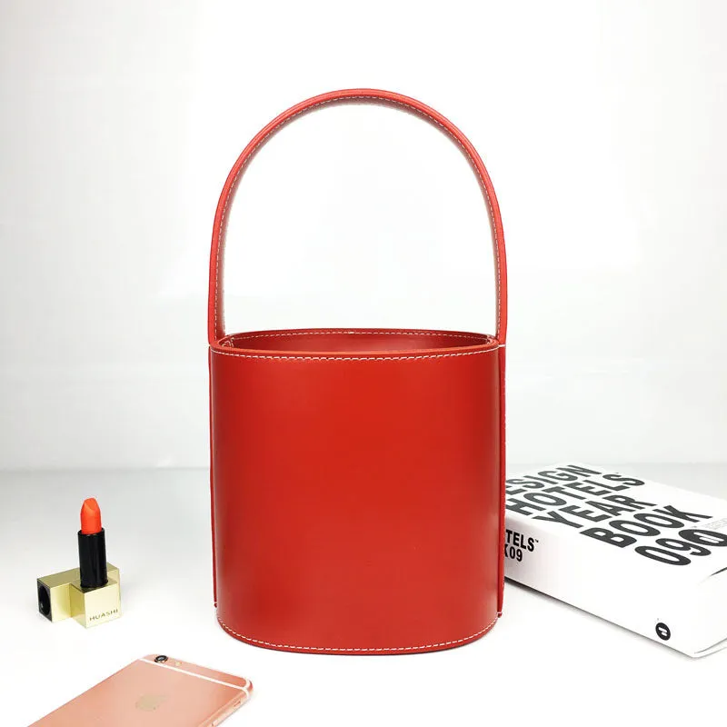 Handmade Genuine Leather Handbag Bucket Bag Purse Crossbody Bag Shoulder Bag Purse For Women
