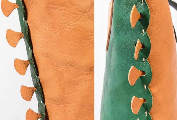 Handmade Genuine Leather Shopper Bag Bucket Bag Shoulder Bag Purse For Women