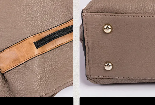Handmade Genuine Leather Shopper Bag Bucket Bag Shoulder Bag Purse For Women