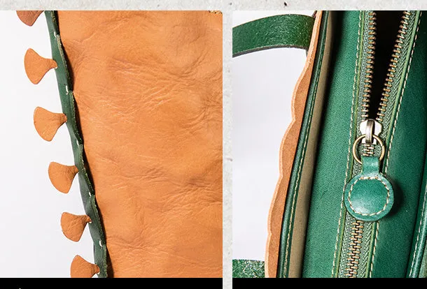Handmade Genuine Leather Shopper Bag Bucket Bag Shoulder Bag Purse For Women