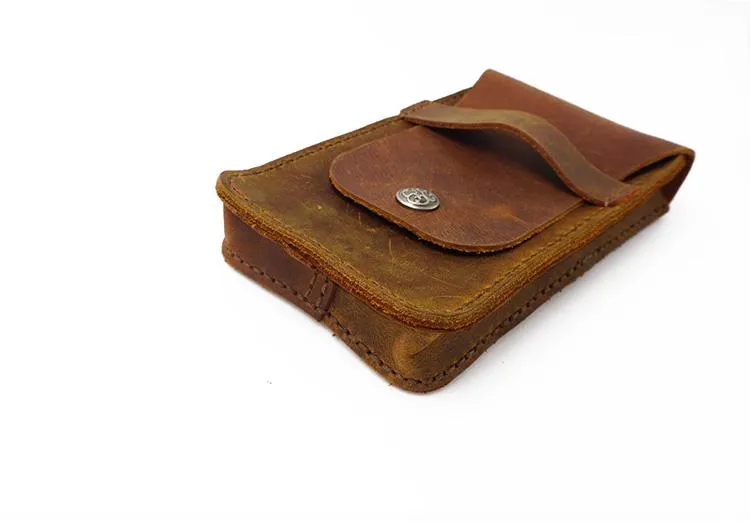Handmade Green LEATHER MEN Slim Belt Pouches Waist BAG Slim Belt Bag FOR MEN