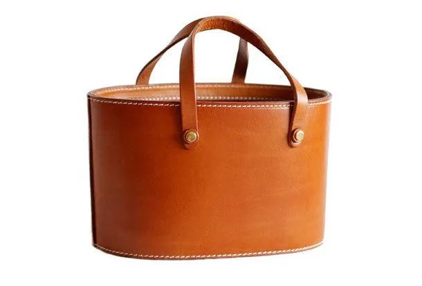 Handmade Leather bucket bag shopper bag for women leather handbag