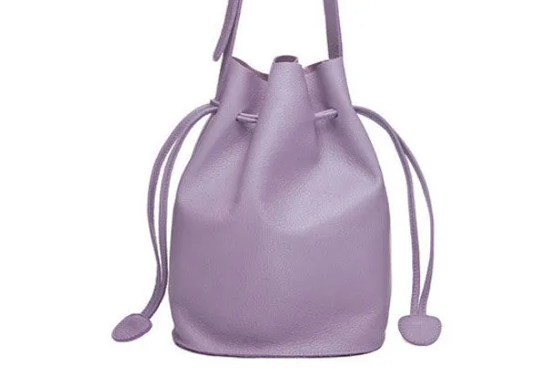 Handmade Leather bucket bag shoulder bag blue purple for women leather crossbody bag