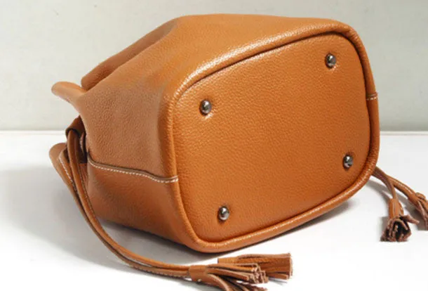 Handmade Leather bucket bag shoulder bag for women leather crossbody bag