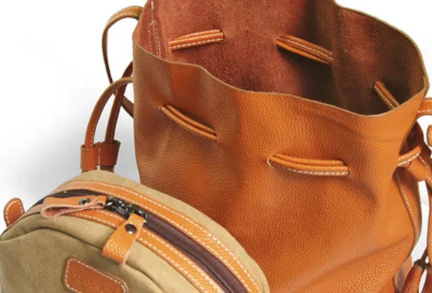 Handmade Leather bucket bag shoulder bag for women leather crossbody bag