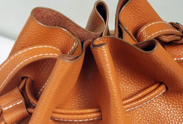 Handmade Leather bucket bag shoulder bag for women leather crossbody bag