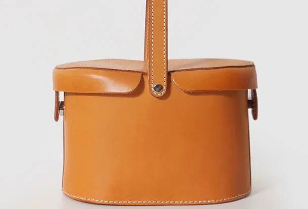 Handmade Leather handbag bucket bag Camel for women leather shopper bag