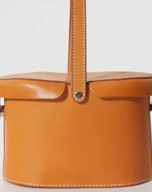 Handmade Leather handbag bucket bag Camel for women leather shopper bag