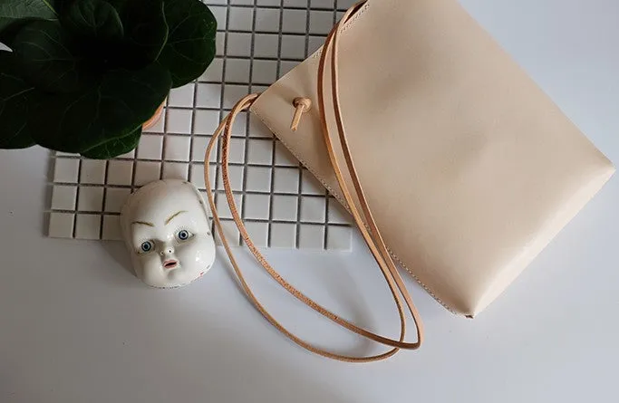 Handmade Leather Long Strap Womens Bucket Tote Purse Shoulder Tote Bag for Women