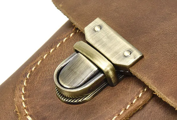 Handmade Leather Mens Cell Phone Holster Waist Bag Hip Pack Belt Bag for Men