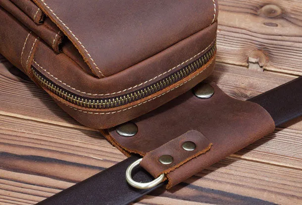 HANDMADE LEATHER MENS WAIST BAG HIP PACK BELT BAG FANNY PACK BUMBAG FOR MEN