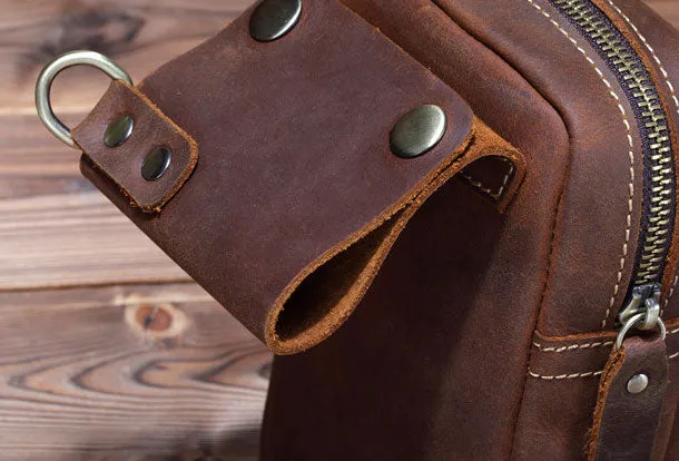 HANDMADE LEATHER MENS WAIST BAG HIP PACK BELT BAG FANNY PACK BUMBAG FOR MEN