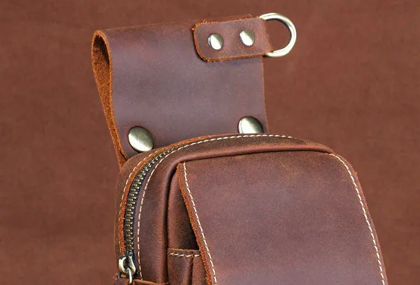 HANDMADE LEATHER MENS WAIST BAG HIP PACK BELT BAG FANNY PACK BUMBAG FOR MEN