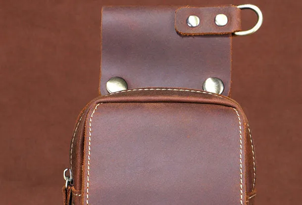 HANDMADE LEATHER MENS WAIST BAG HIP PACK BELT BAG FANNY PACK BUMBAG FOR MEN