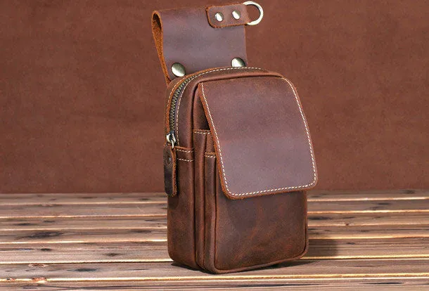 HANDMADE LEATHER MENS WAIST BAG HIP PACK BELT BAG FANNY PACK BUMBAG FOR MEN