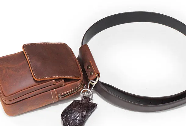 HANDMADE LEATHER MENS WAIST BAG HIP PACK BELT BAG FANNY PACK BUMBAG FOR MEN