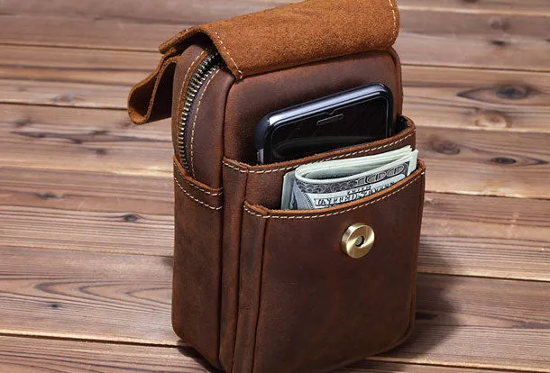 HANDMADE LEATHER MENS WAIST BAG HIP PACK BELT BAG FANNY PACK BUMBAG FOR MEN