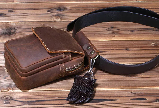 HANDMADE LEATHER MENS WAIST BAG HIP PACK BELT BAG FANNY PACK BUMBAG FOR MEN