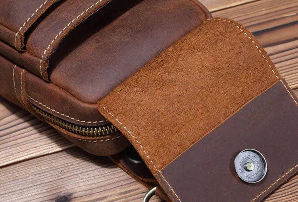 HANDMADE LEATHER MENS WAIST BAG HIP PACK BELT BAG FANNY PACK BUMBAG FOR MEN