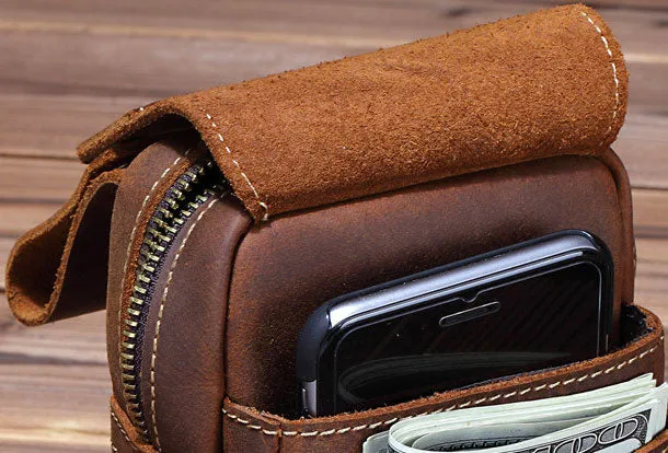 HANDMADE LEATHER MENS WAIST BAG HIP PACK BELT BAG FANNY PACK BUMBAG FOR MEN