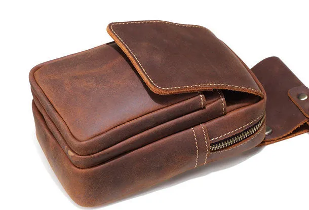 HANDMADE LEATHER MENS WAIST BAG HIP PACK BELT BAG FANNY PACK BUMBAG FOR MEN