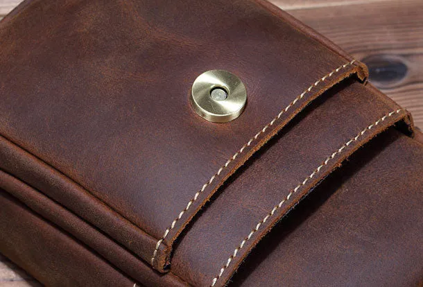HANDMADE LEATHER MENS WAIST BAG HIP PACK BELT BAG FANNY PACK BUMBAG FOR MEN