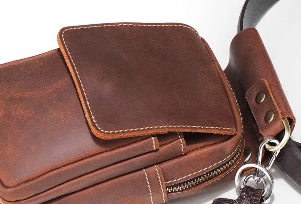 HANDMADE LEATHER MENS WAIST BAG HIP PACK BELT BAG FANNY PACK BUMBAG FOR MEN