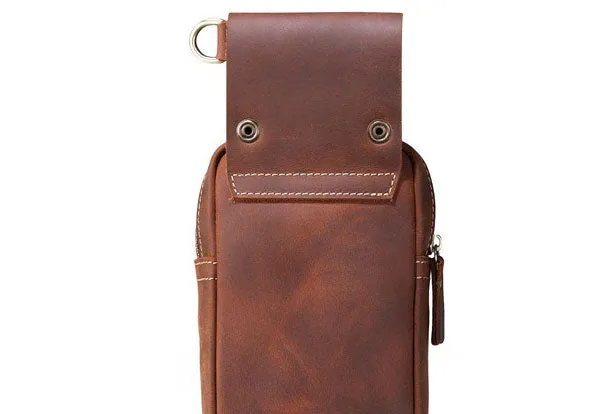HANDMADE LEATHER MENS WAIST BAG HIP PACK BELT BAG FANNY PACK BUMBAG FOR MEN