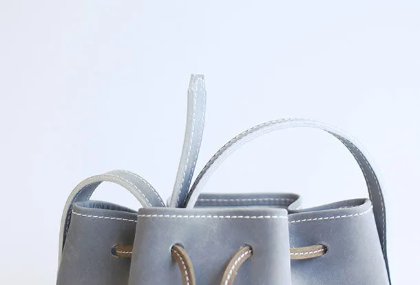 Handmade leather purse bucket phone bag shoulder bag cossbody bag purse women
