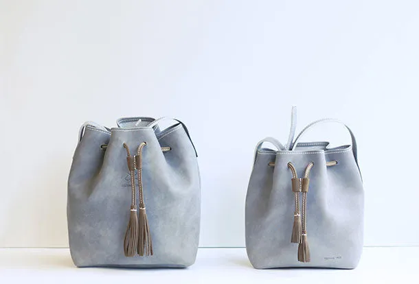 Handmade leather purse bucket phone bag shoulder bag cossbody bag purse women