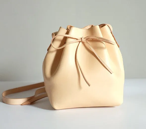 Handmade Leather Small Big Womens Bucket Purse Shoulder Barrel Bag for Women