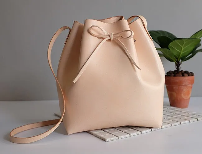 Handmade Leather Small Big Womens Bucket Purse Shoulder Barrel Bag for Women