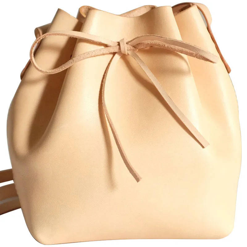 Handmade Leather Small Big Womens Bucket Purse Shoulder Barrel Bag for Women
