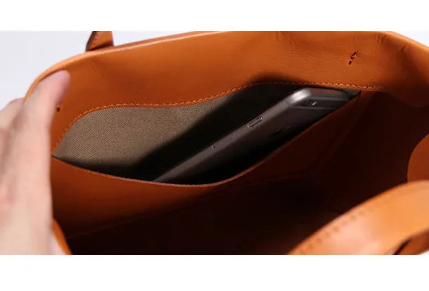 Handmade Leather Tote Purse Bucket Bag Handbag Shoulder Bag Large for Women Leather Shopper Bag