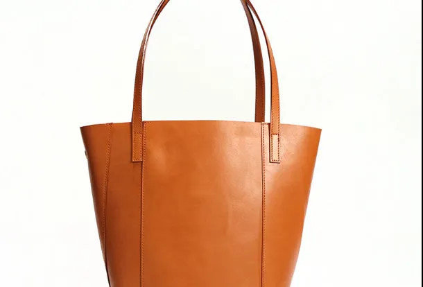 Handmade Leather Tote Purse Bucket Bag Handbag Shoulder Bag Large for Women Leather Shopper Bag