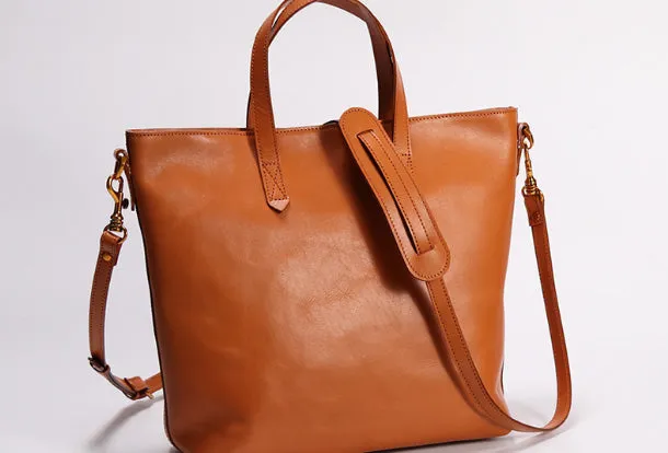Handmade Leather Tote Purse Bucket Bag Handbag Shoulder Bag Large for Women Leather Shopper Bag