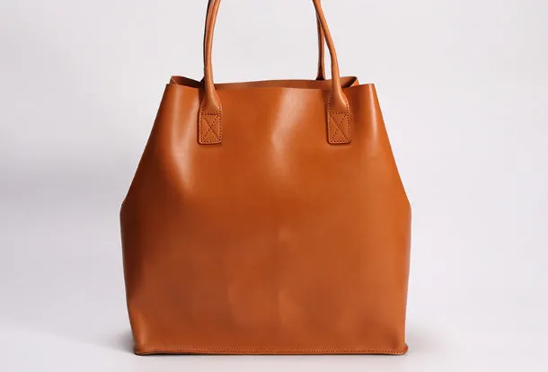Handmade Leather Tote Purse Bucket Bag Handbag Shoulder Bag Large for Women Leather Shopper Bag