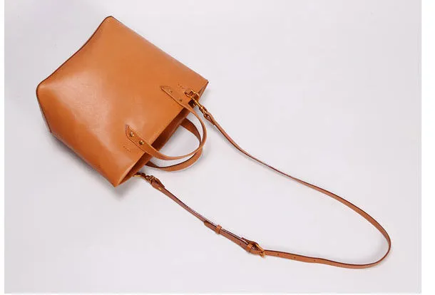 Handmade Leather Tote Purse Bucket Bag Handbag Shoulder Bag Large for Women Leather Shopper Bag