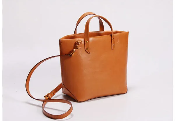 Handmade Leather Tote Purse Bucket Bag Handbag Shoulder Bag Large for Women Leather Shopper Bag