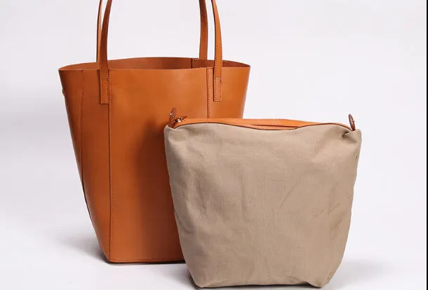 Handmade Leather Tote Purse Bucket Bag Handbag Shoulder Bag Large for Women Leather Shopper Bag