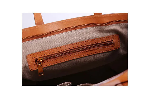 Handmade Leather Tote Purse Bucket Bag Handbag Shoulder Bag Large for Women Leather Shopper Bag