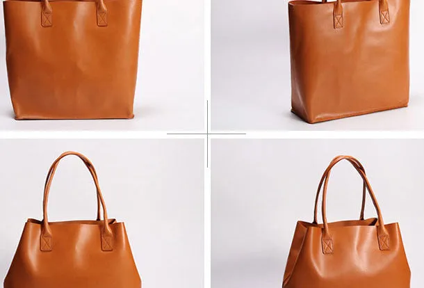 Handmade Leather Tote Purse Bucket Bag Handbag Shoulder Bag Large for Women Leather Shopper Bag