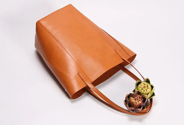 Handmade Leather Tote Purse Bucket Bag Handbag Shoulder Bag Large for Women Leather Shopper Bag