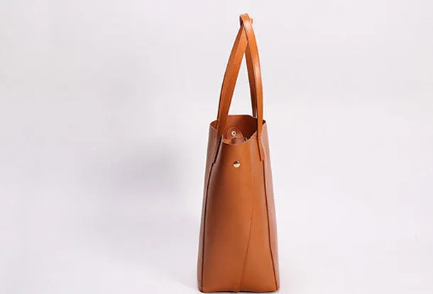 Handmade Leather Tote Purse Bucket Bag Handbag Shoulder Bag Large for Women Leather Shopper Bag