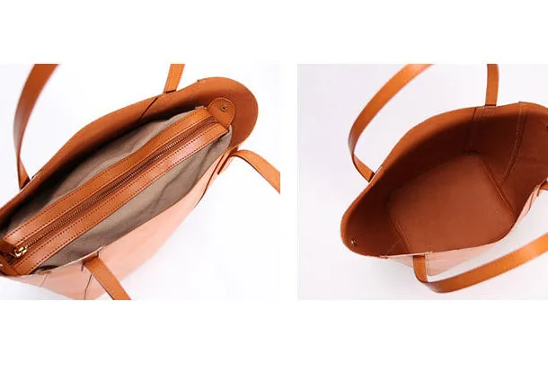 Handmade Leather Tote Purse Bucket Bag Handbag Shoulder Bag Large for Women Leather Shopper Bag