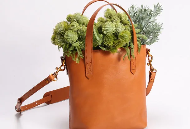 Handmade Leather Tote Purse Bucket Bag Handbag Shoulder Bag Large for Women Leather Shopper Bag