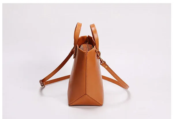 Handmade Leather Tote Purse Bucket Bag Handbag Shoulder Bag Large for Women Leather Shopper Bag