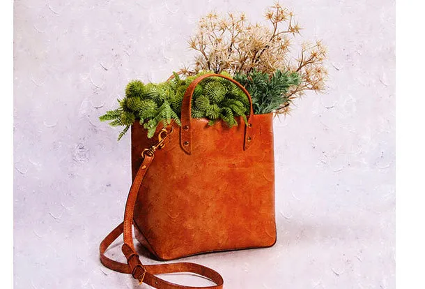 Handmade Leather Tote Purse Bucket Bag Handbag Shoulder Bag Large for Women Leather Shopper Bag