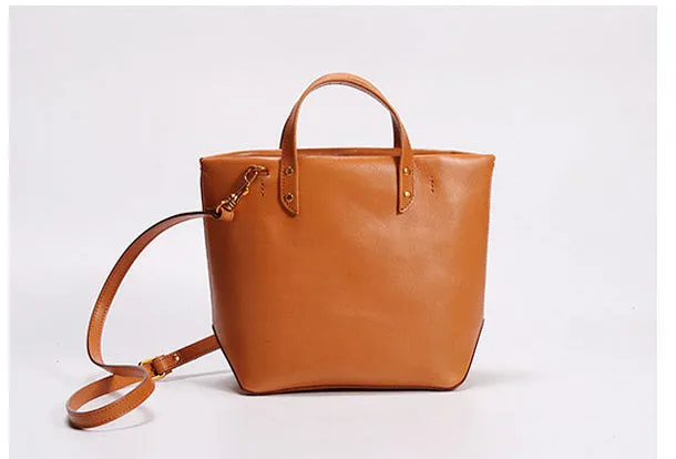 Handmade Leather Tote Purse Bucket Bag Handbag Shoulder Bag Large for Women Leather Shopper Bag