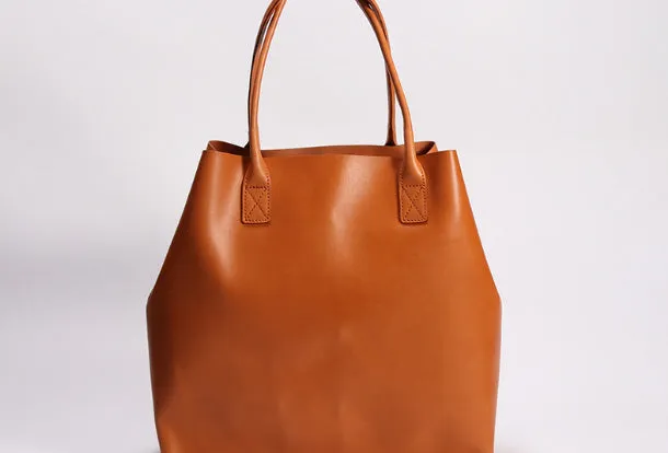 Handmade Leather Tote Purse Bucket Bag Handbag Shoulder Bag Large for Women Leather Shopper Bag